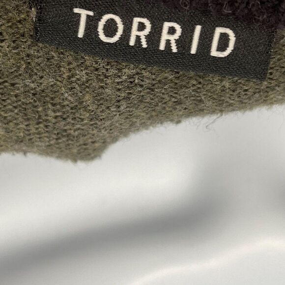 Torrid Love Heart Knit Long Sleeve Pullover Plus Size Sweater Top 2X Olive Green - Picture 6 of 7